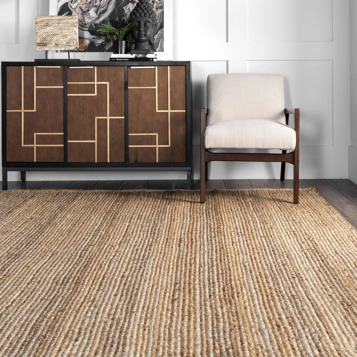 Rigo Hand Woven Farmhouse Jute Runner Rug, 2' 6" X 8', Natural