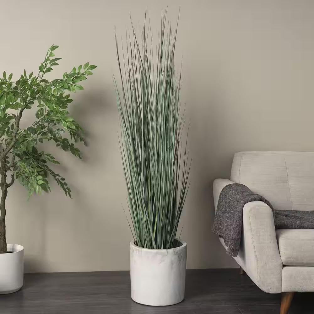 61 In. H Tall Onion Grass Artificial Plant with Black Plastic Pot