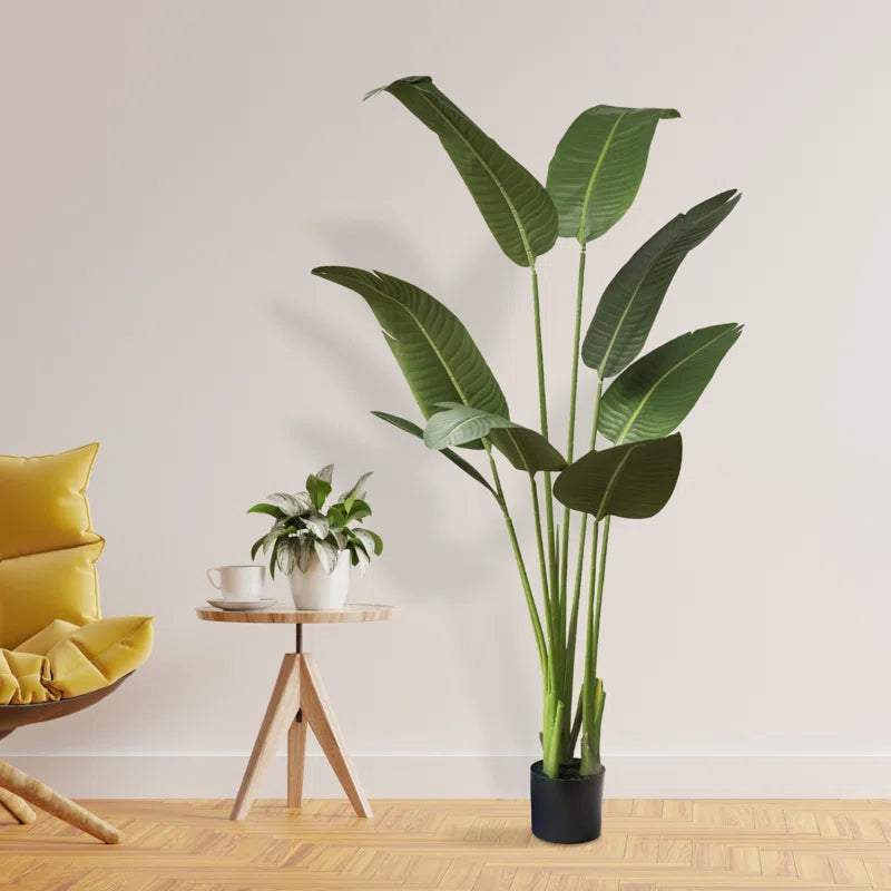 Faux Banana Leaf Plant in Pot