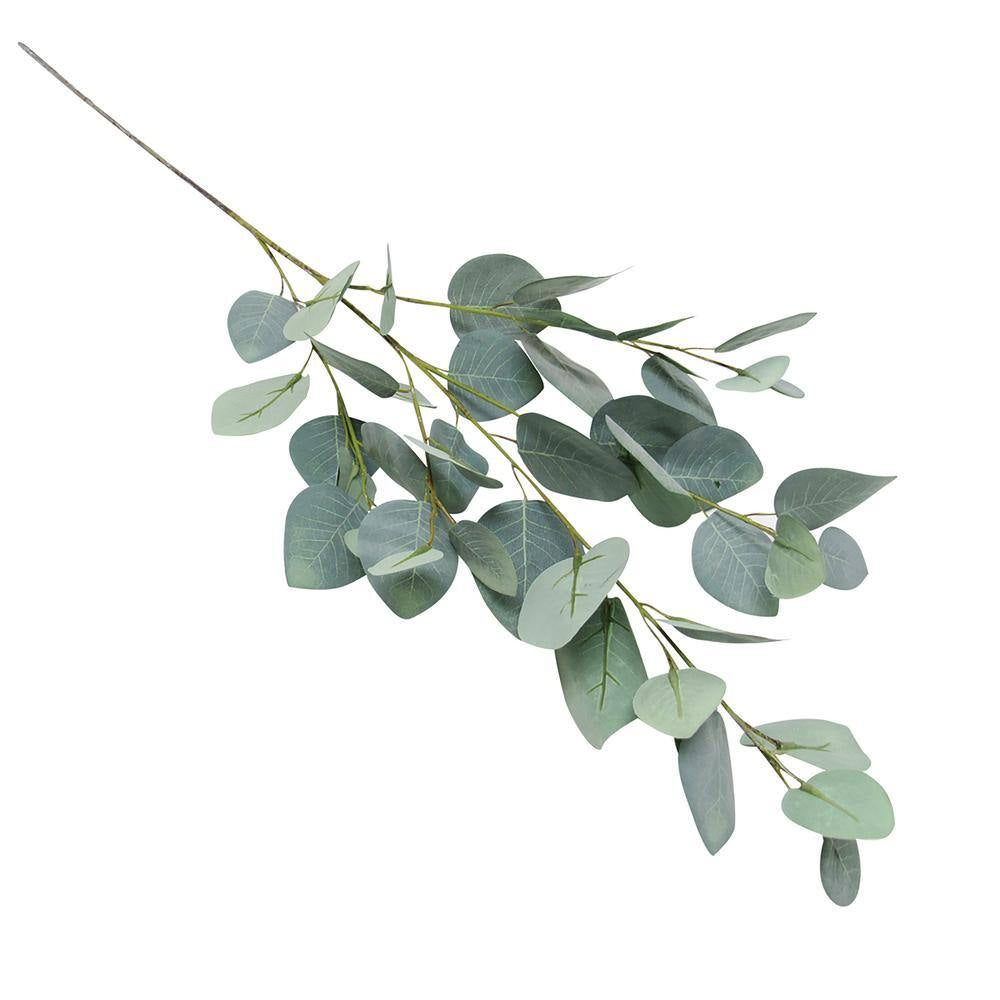 37.5 In. Artificial Eucalyptus Silver Dollar Leaf Stem Plant Greenery Foliage Spray Branch (Set of 4)