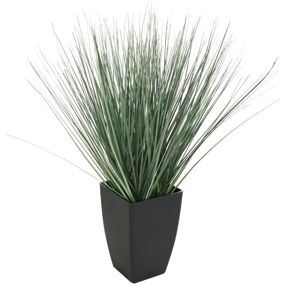 19 In. H Onion Grass Artificial Plant with Black Plastic Pot