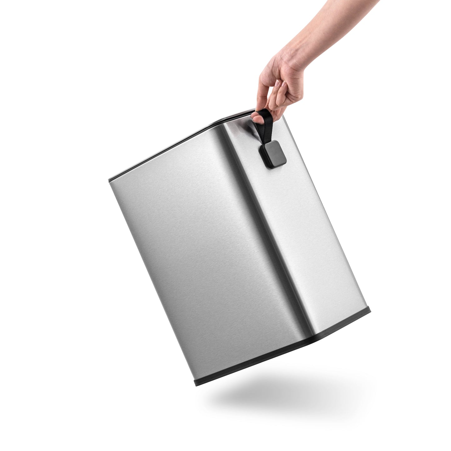 2.6 Gallon Trash Can, Stainless Steel Step on Bathroom Trash Can, Silver