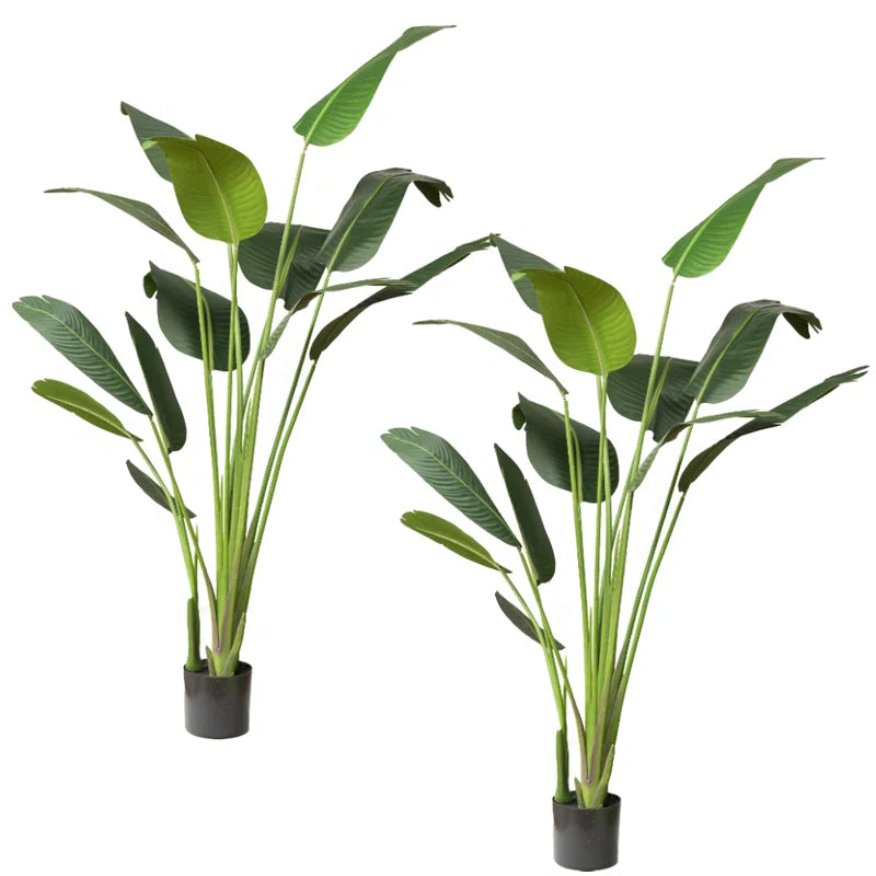 Faux Banana Leaf Plant in Pot