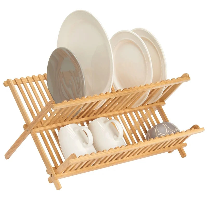 , Formbu Collapsible Drying Dish Rack, Natural Bamboo