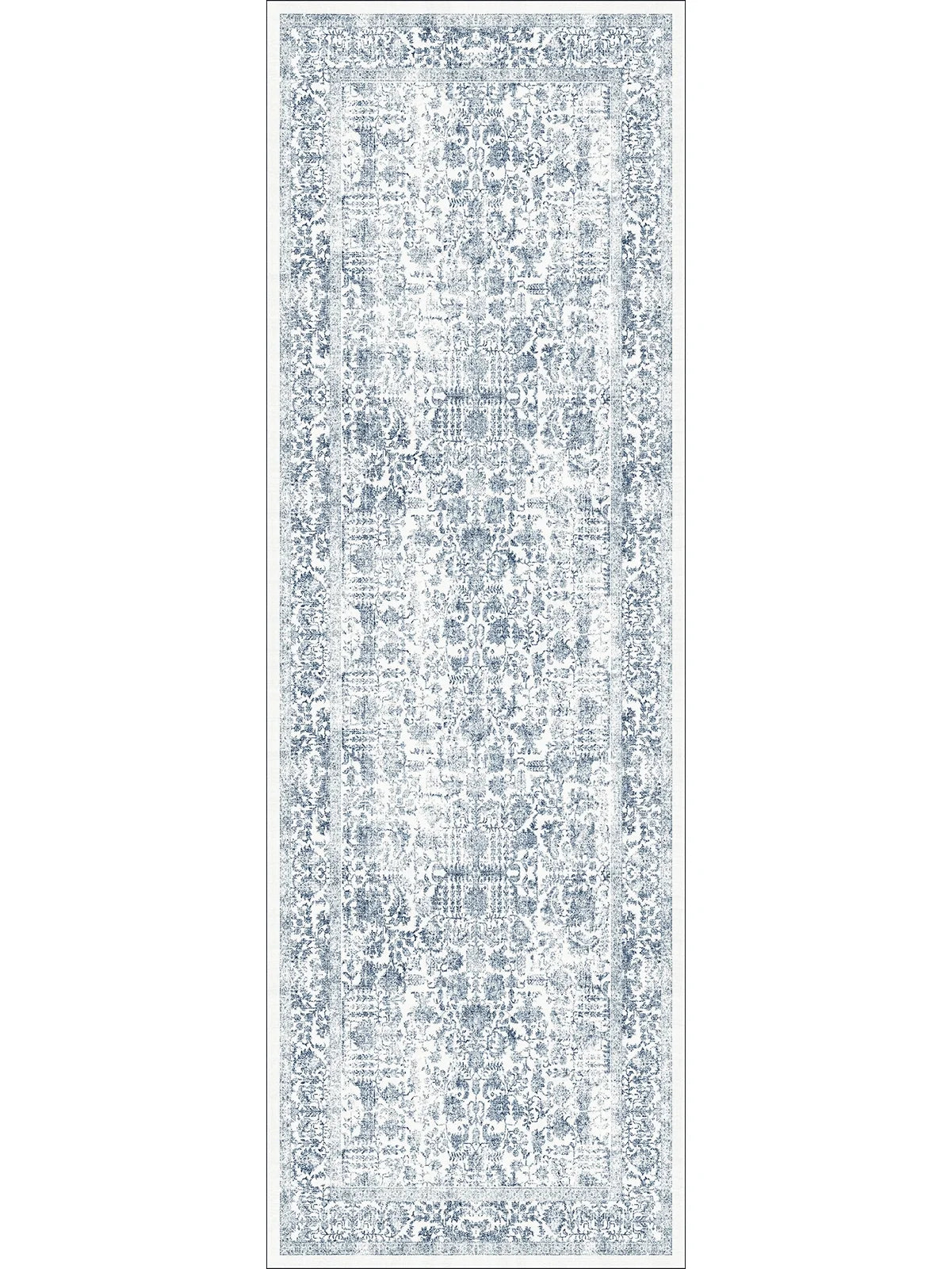 2'X10' Hallway Kitchen Runner Rugs for Entryway Bathroom Machine Washable Non-Slip, Navy Blue