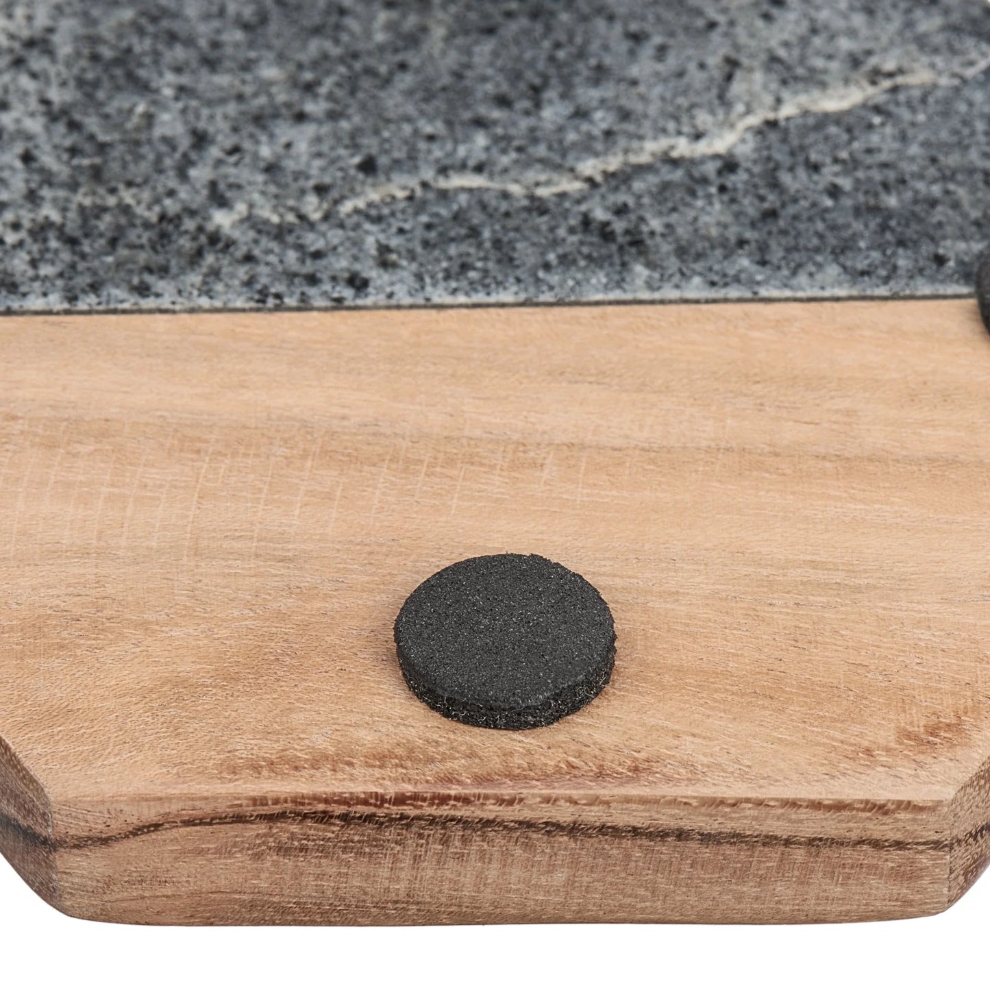 4-Piece Wood and Stone Coaster Set