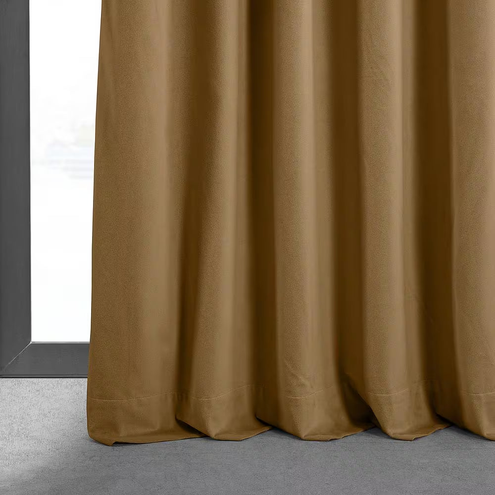 Crimson Rust Velvet Rod Pocket Blackout Curtain - 50 In. W X 108 In. L (1 Panel)