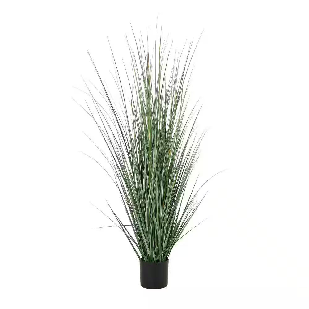 61 In. H Tall Onion Grass Artificial Plant with Black Plastic Pot