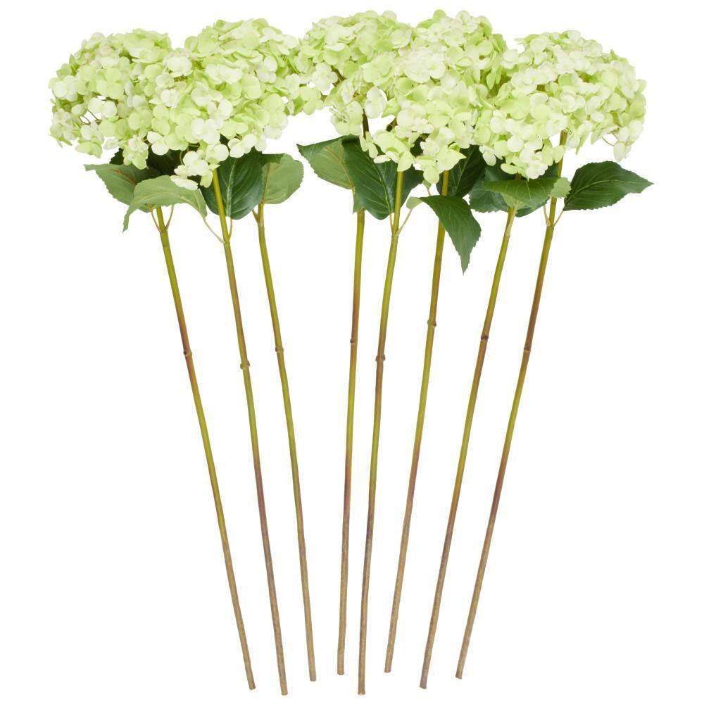 33 In. Tall Green Hydrangea Artificial Flower Stem (Set of 8)