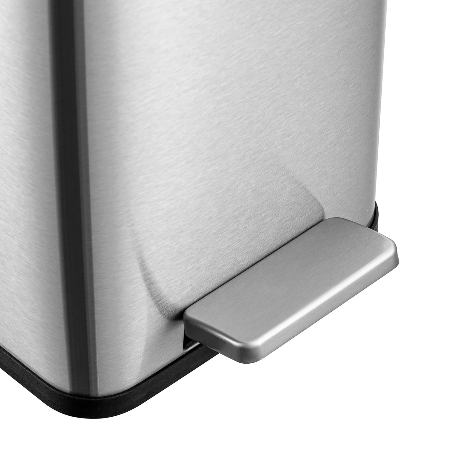 2.6 Gallon Trash Can, Stainless Steel Step on Bathroom Trash Can, Silver