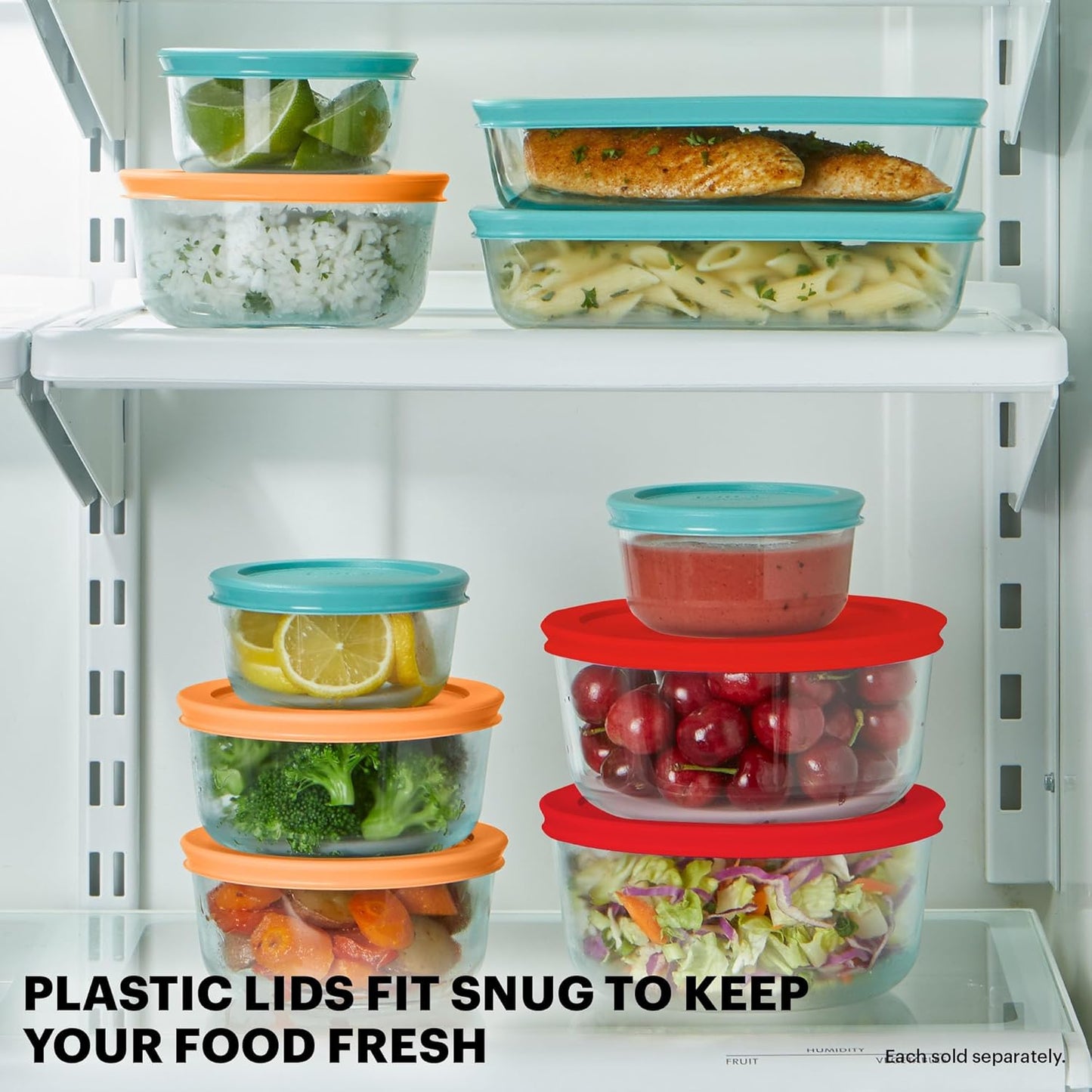 Simply Store 9-Pack Mixed Sized Glass Food Storage Set, round & Rectangular Containers with Lids, Bpa-Free, Dishwasher & Microwave Safe