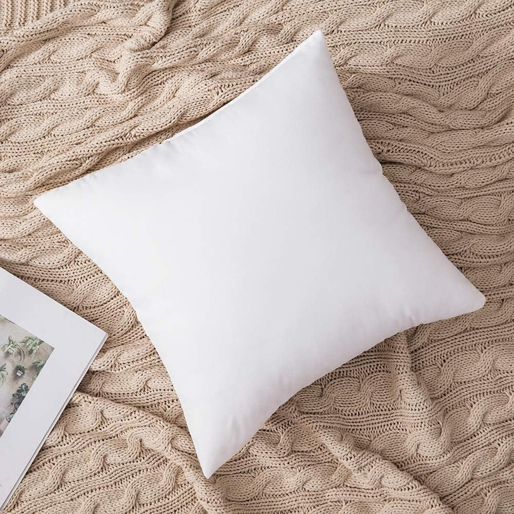 Set of 2 Throw Pillow Inserts Premium Pillow Stuffer Square Form for Decorative Cushion Bed Couch Sofa 16X16 Inch