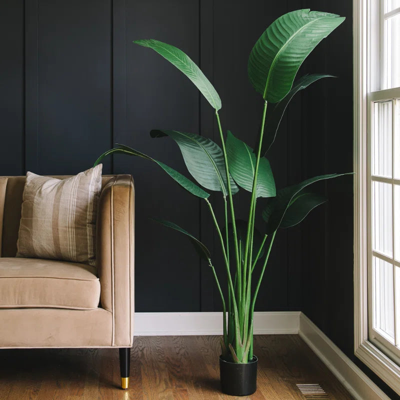 Faux Banana Leaf Plant in Pot
