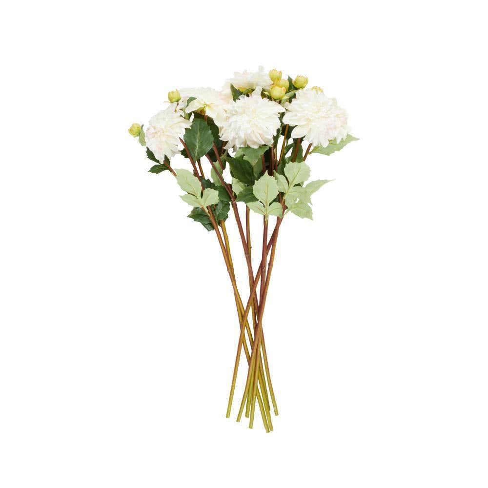 30 In. Tall White Dahlia Artificial Flower Stem (Set of 8)