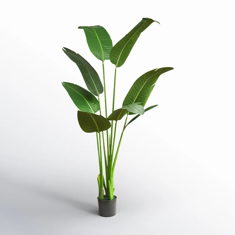 Faux Banana Leaf Plant in Pot
