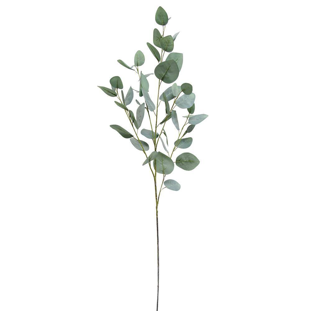 37.5 In. Artificial Eucalyptus Silver Dollar Leaf Stem Plant Greenery Foliage Spray Branch (Set of 4)