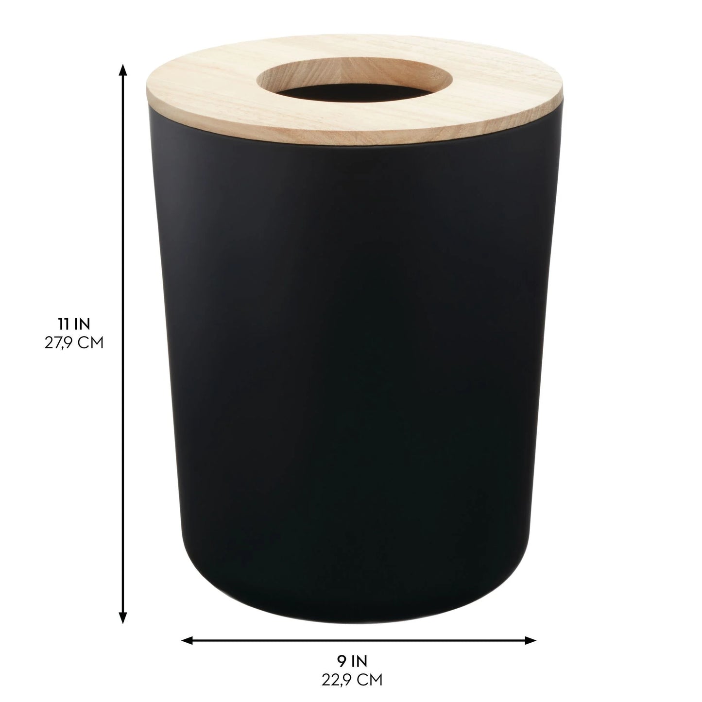 , Eco Vanity Steel Waste Can, Matte Black