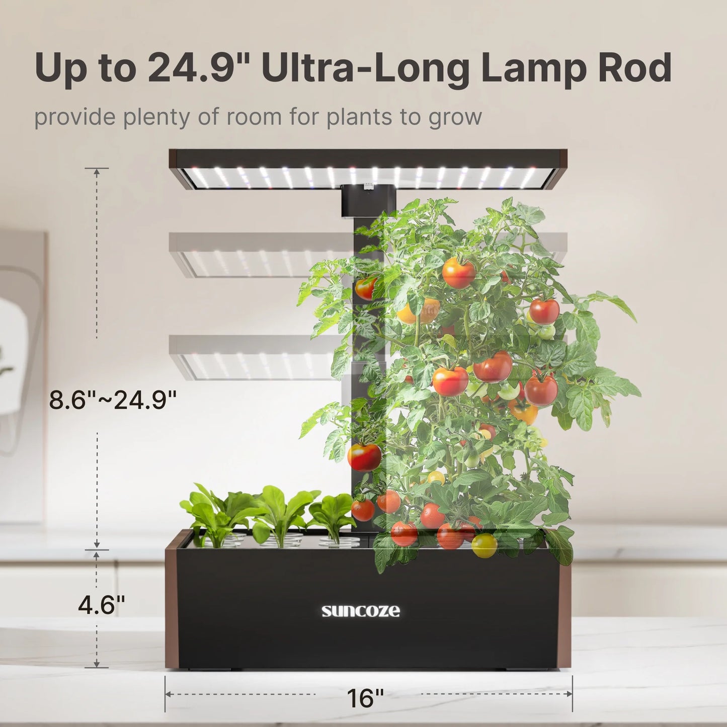 20 Pods Hydroponic Growing System Indoor Herb Garden with Grow Light Germination Starter Kit Black