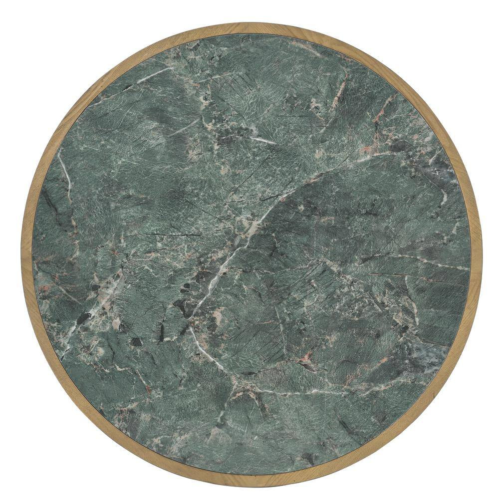 Novato 34 In. round Green Stone Top Coffee Table and 2-End Tables (3-Piece)