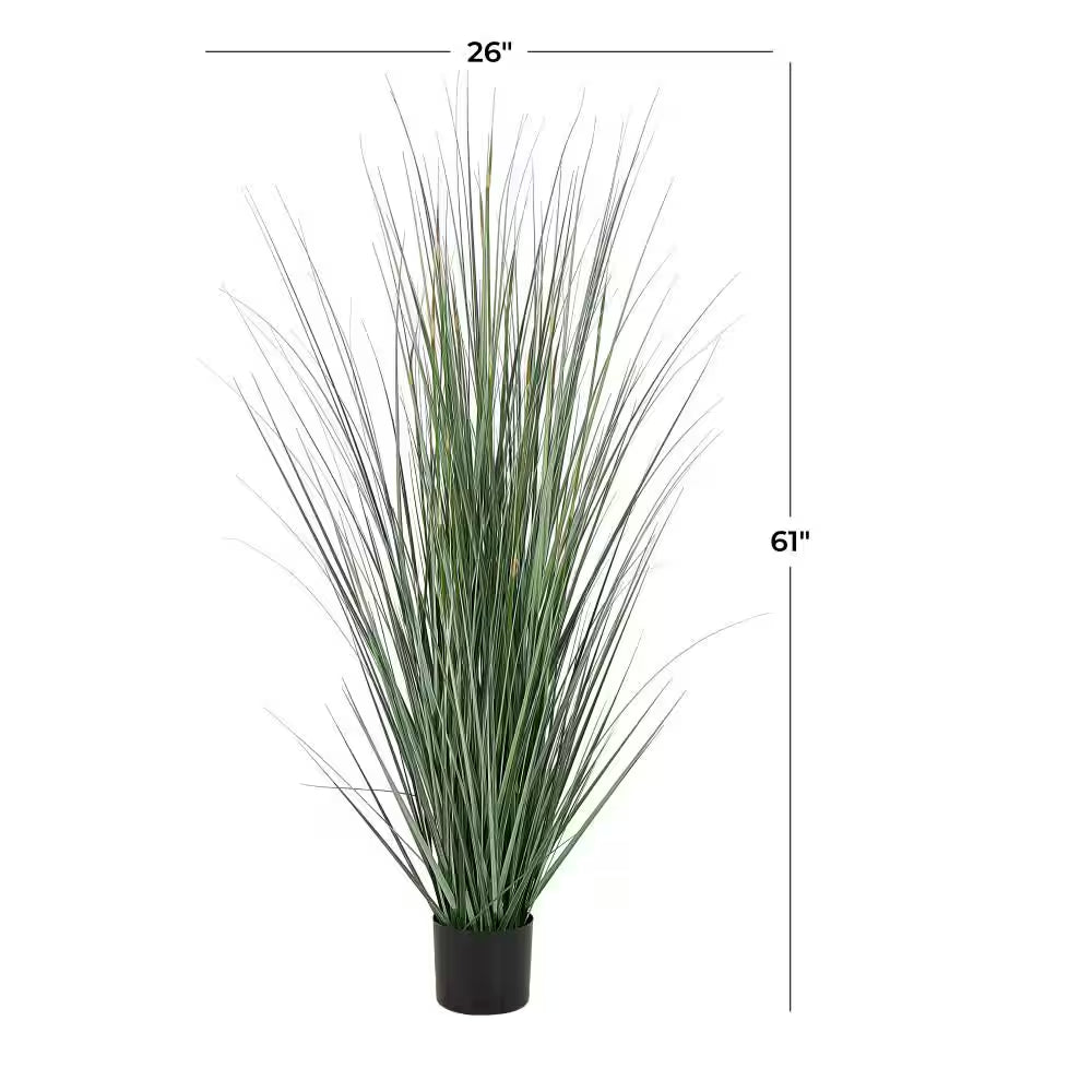 61 In. H Tall Onion Grass Artificial Plant with Black Plastic Pot