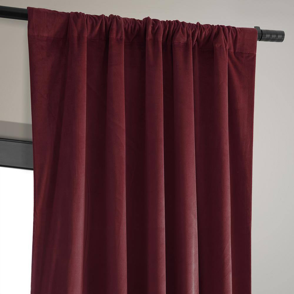 Burgundy Velvet Rod Pocket Blackout Curtain - 50 In. W X 120 In. L (1 Panel)