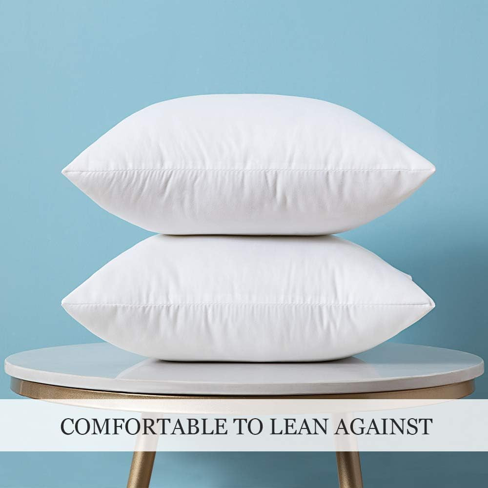 Set of 2 Throw Pillow Inserts Premium Pillow Stuffer Square Form for Decorative Cushion Bed Couch Sofa 16X16 Inch