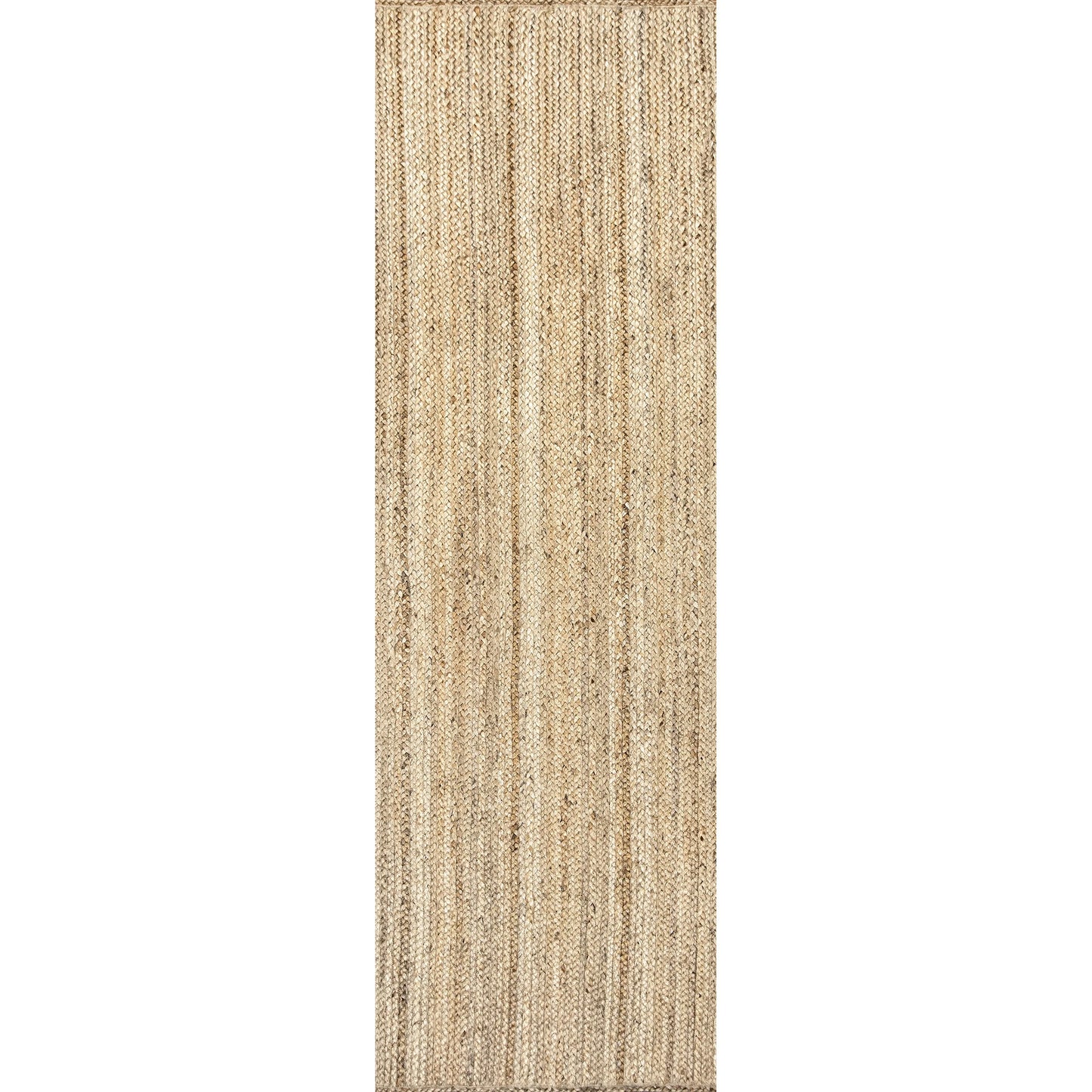 Rigo Hand Woven Farmhouse Jute Runner Rug, 2' 6" X 8', Natural