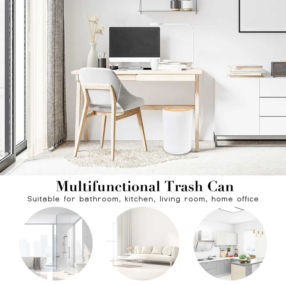 6-Piece Bamboo Bathroom Accessory Set, Modern White