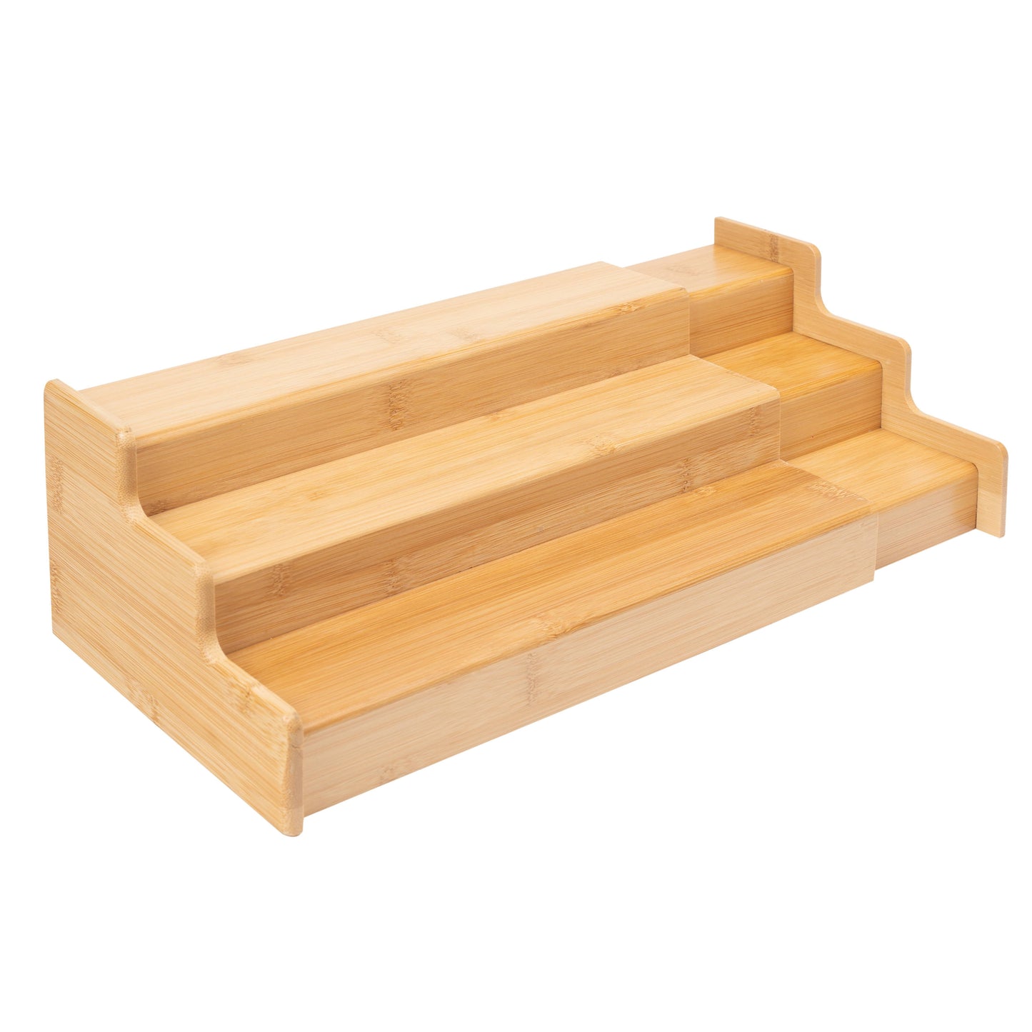 , Bamboo Organizers Expandable Spice Rack, 3-Tier, 12.91-22.4X7.67X4.4 In