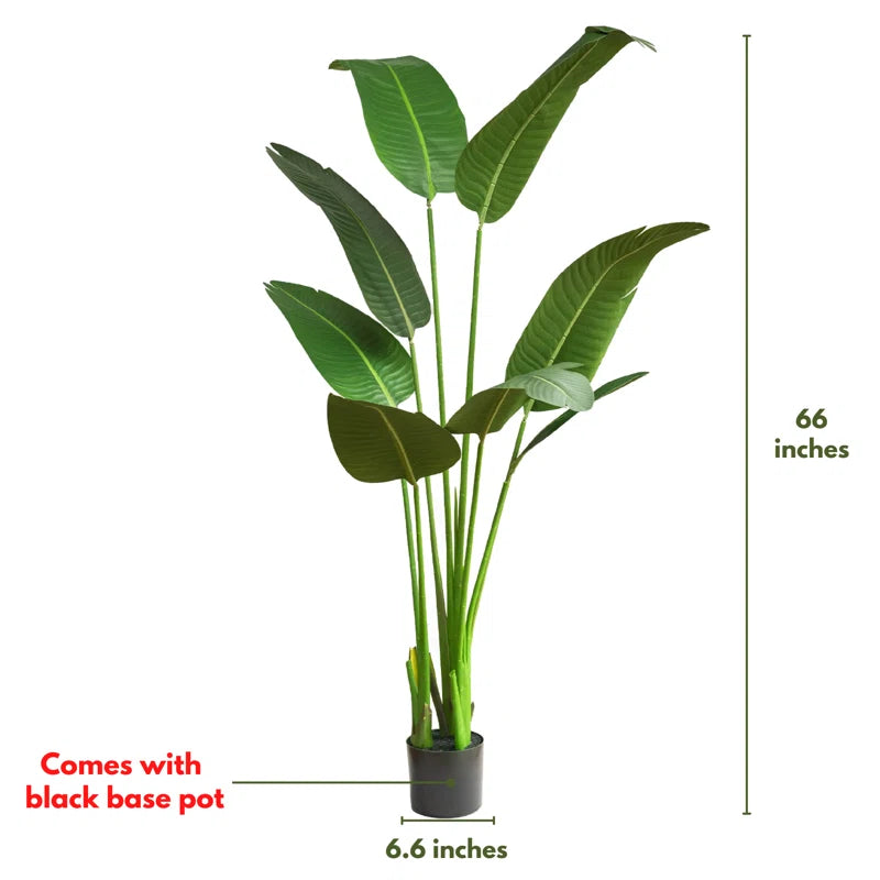 Faux Banana Leaf Plant in Pot