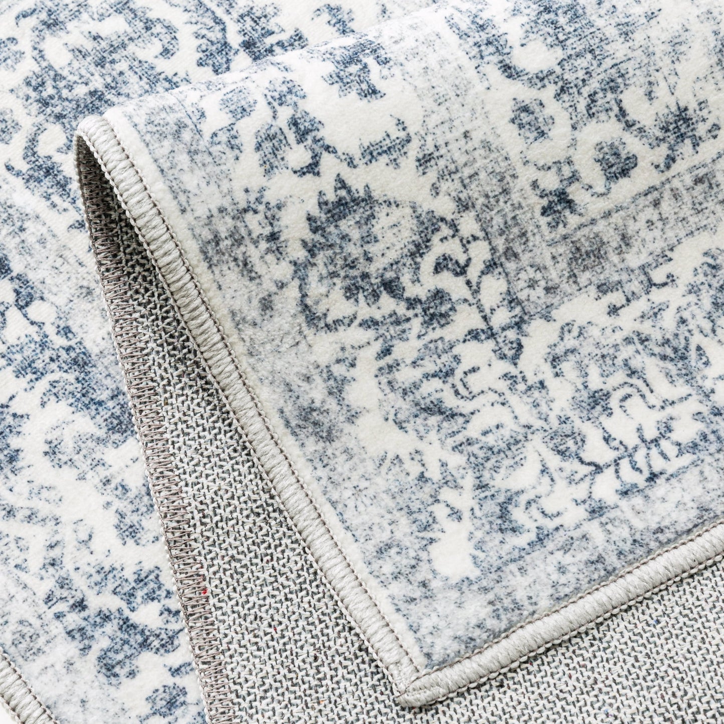 2'X10' Hallway Kitchen Runner Rugs for Entryway Bathroom Machine Washable Non-Slip, Navy Blue