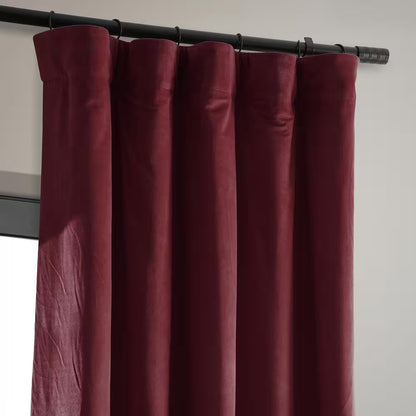 Burgundy Velvet Rod Pocket Blackout Curtain - 50 In. W X 120 In. L (1 Panel)