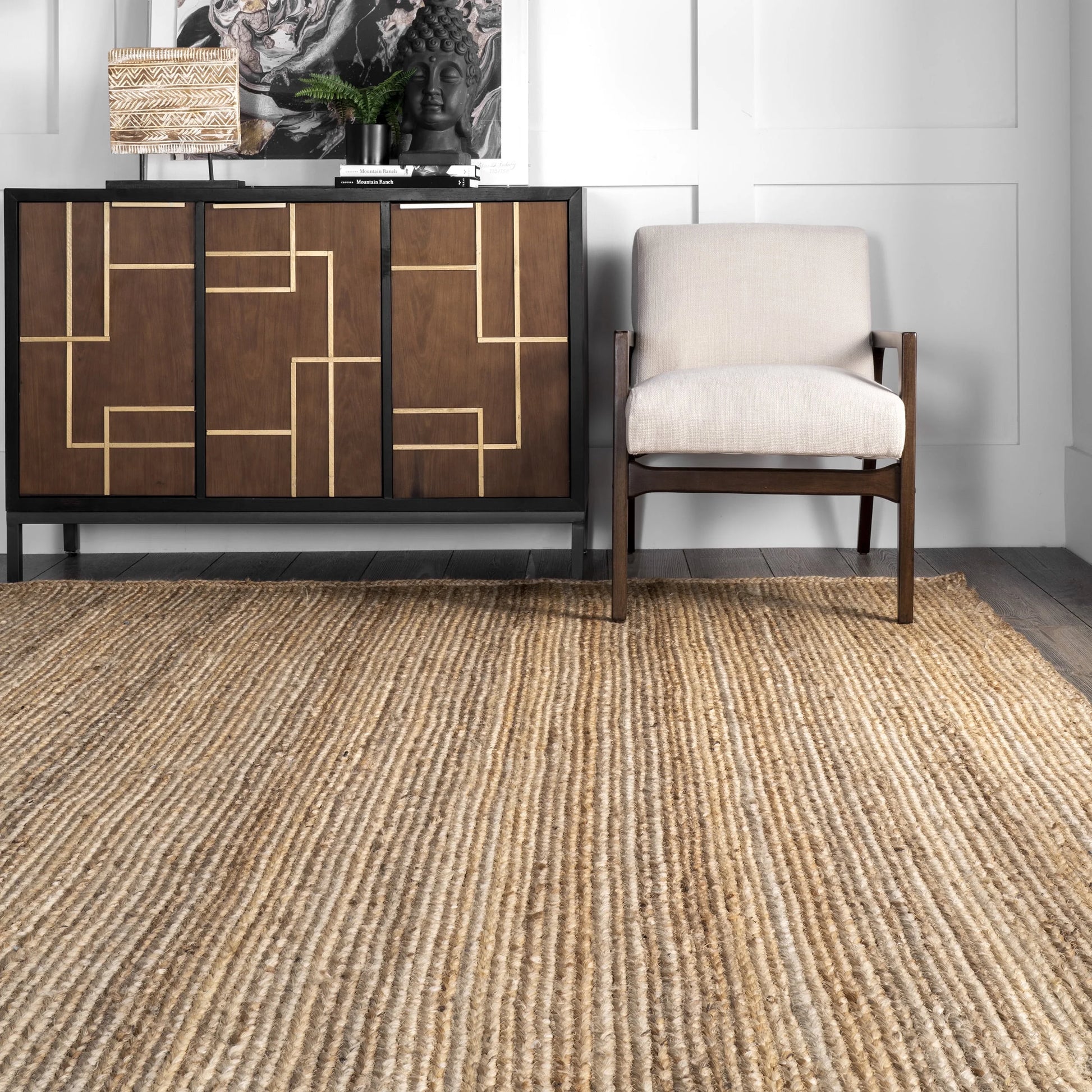 Rigo Hand Woven Farmhouse Jute Runner Rug, 2' 6" X 8', Natural