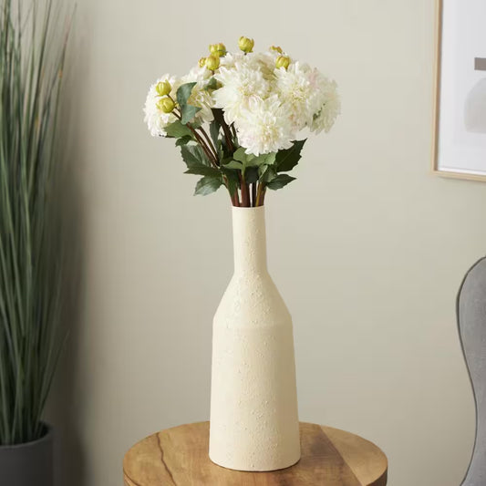 30 In. Tall White Dahlia Artificial Flower Stem (Set of 8)