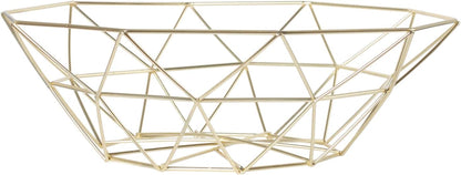 Creative Fruit Dish Bowl Basket Container Centerpiece Bowl for Living Room and Modern Kitchen Table(Gold)