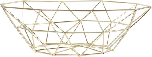 Creative Fruit Dish Bowl Basket Container Centerpiece Bowl for Living Room and Modern Kitchen Table(Gold)