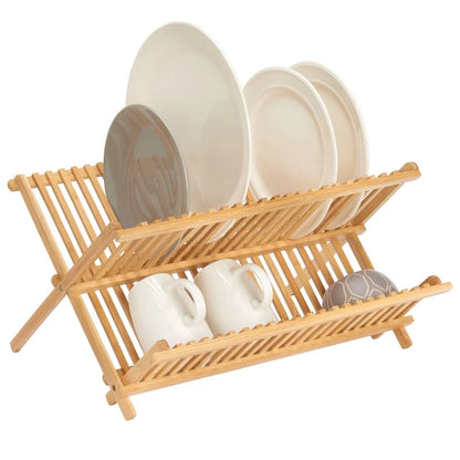 , Formbu Collapsible Drying Dish Rack, Natural Bamboo