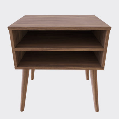 Ragusa Mid-Century Modern Open Shelf Nightstand