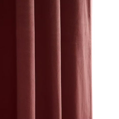 Crimson Rust Velvet Rod Pocket Blackout Curtain - 50 In. W X 108 In. L (1 Panel)