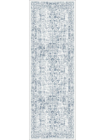 2'X10' Hallway Kitchen Runner Rugs for Entryway Bathroom Machine Washable Non-Slip, Navy Blue