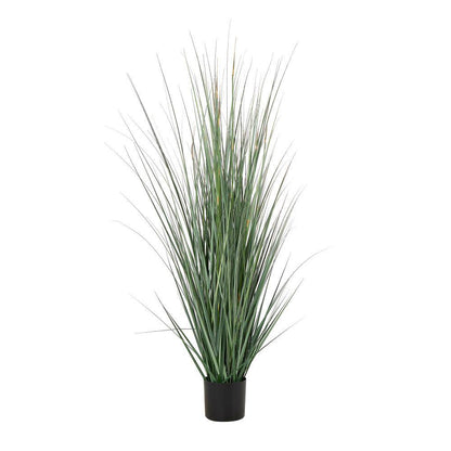 61 In. H Tall Onion Grass Artificial Plant with Black Plastic Pot