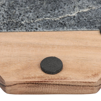 4-Piece Wood and Stone Coaster Set