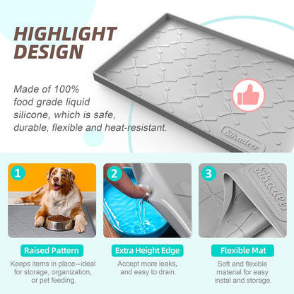 34" X 22" under Sink Mat Waterproof, Silicone Mat Kitchen Drawer Shelf and Cabinet Liner, Sink Protector for Kitchen Organizers and Storage, Boot Tray Pet Food Mats