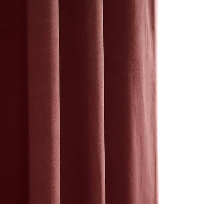 Crimson Rust Velvet Solid 50 In. W X 84 In. L Lined Rod Pocket Blackout Curtain