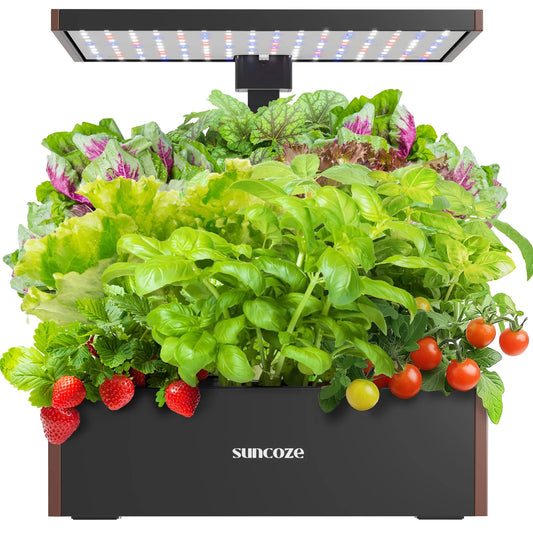 20 Pods Hydroponic Growing System Indoor Herb Garden with Grow Light Germination Starter Kit Black