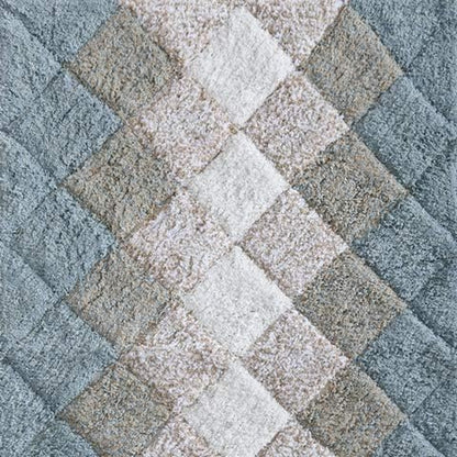 Bathroom Rugs Set 2 Piece Grey Beige Albany Inspired Non-Slip Cotton Bath Mats for Bathroom Floor |Quick Dry Bathroom Mat for Tub Spa Shower|Living Room Entry Way Door Mats |21X32 & 17X34 Inches