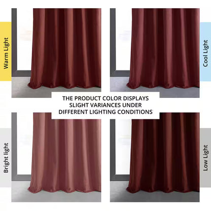 Crimson Rust Velvet Rod Pocket Blackout Curtain - 50 In. W X 108 In. L (1 Panel)