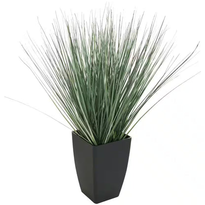 19 In. H Onion Grass Artificial Plant with Black Plastic Pot