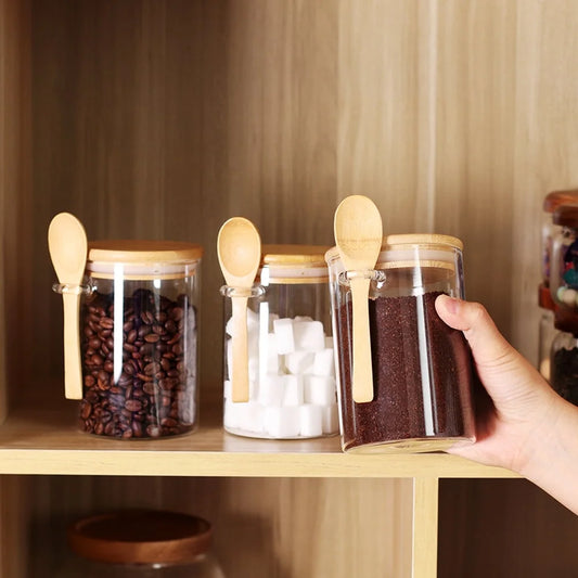 Clear Glass Airtight Coffee Food Storage Container (3 Count)