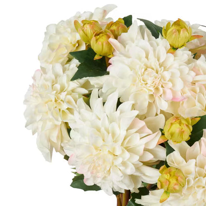 30 In. Tall White Dahlia Artificial Flower Stem (Set of 8)